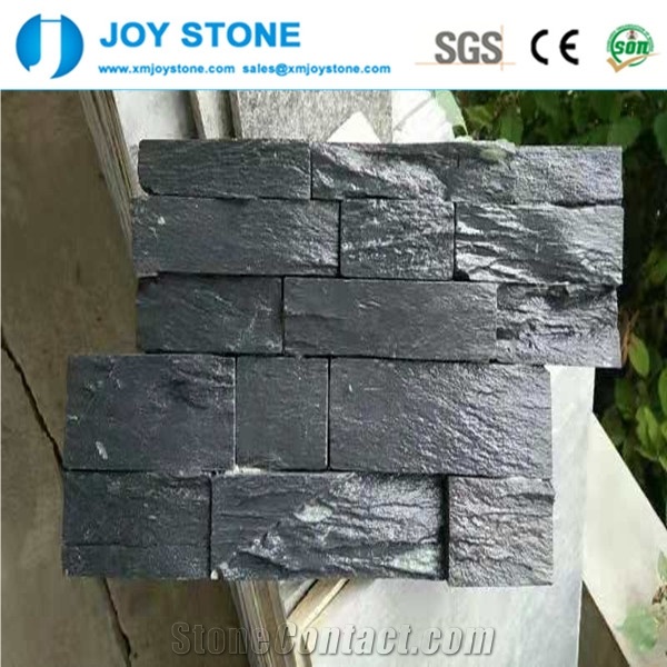 Natural Split Hebei Black Slate Wall Veneer Stone