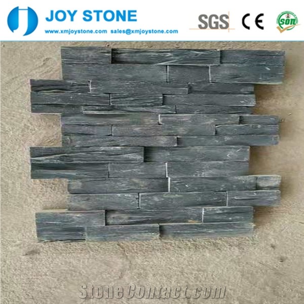 Natural Split Hebei Black Slate Wall Veneer Stone