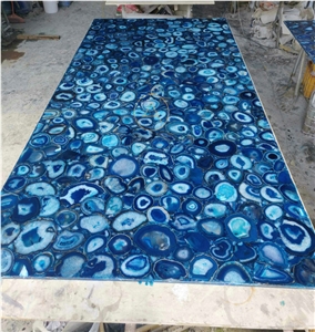 Translucent Blue Semi-Precious Stone Decorate Wall