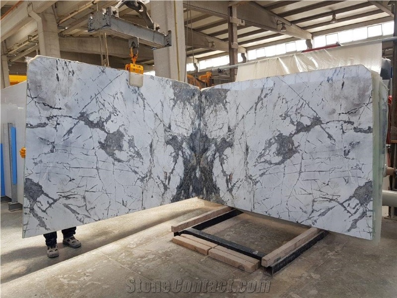 Invisible Gray Marble Slabs, Iceberg Blue Marble