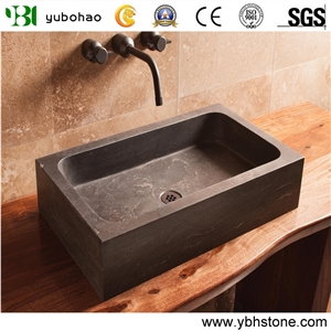 Blue Stone/Limestone Vessel Bowl Of Bathroom