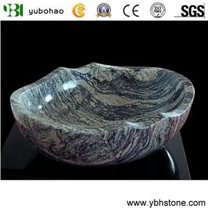 Chinese Juparana/Polished Stone Basin for Bathroom