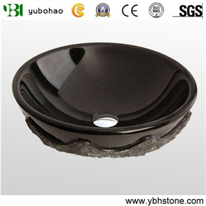 Chinese Juparana/Polished Stone Basin for Bathroom