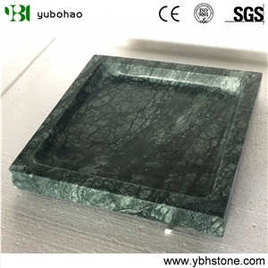 Dark Green/Honed Marble Tray for Kithchen/Bathroom