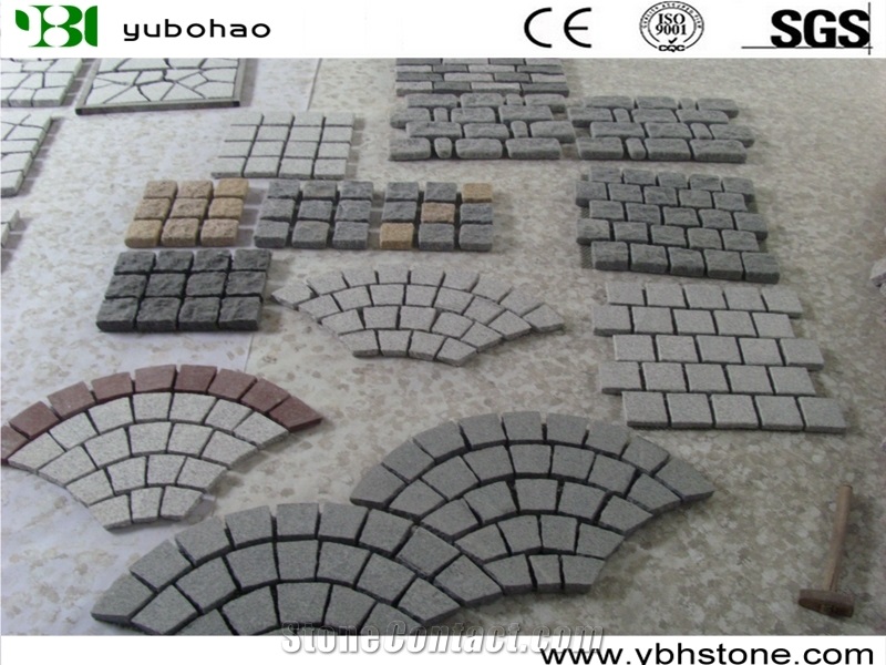 Fan Shaped/Chinese Granite Cobble Stone Of Walkway