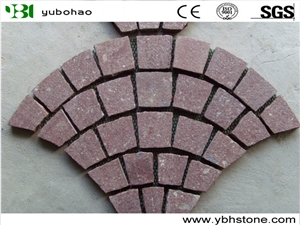 Flamed Fan Shape Granite Cube Stone for Pavement