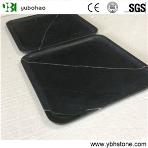 Nero Marquina/Honed Black Marble for Snack Dishes