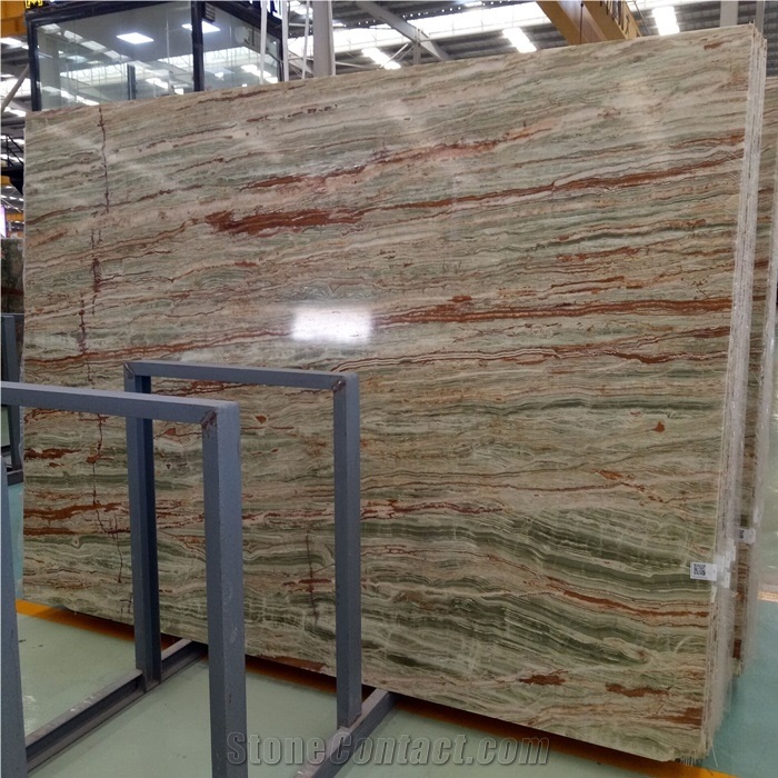 Bamboo Green Onyx Slab for Table Top
