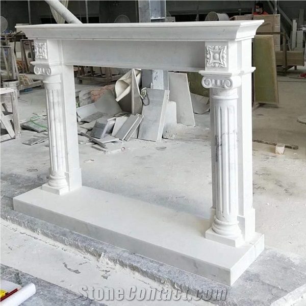 Carrara White Marble Fireplaces Carved Sale Price