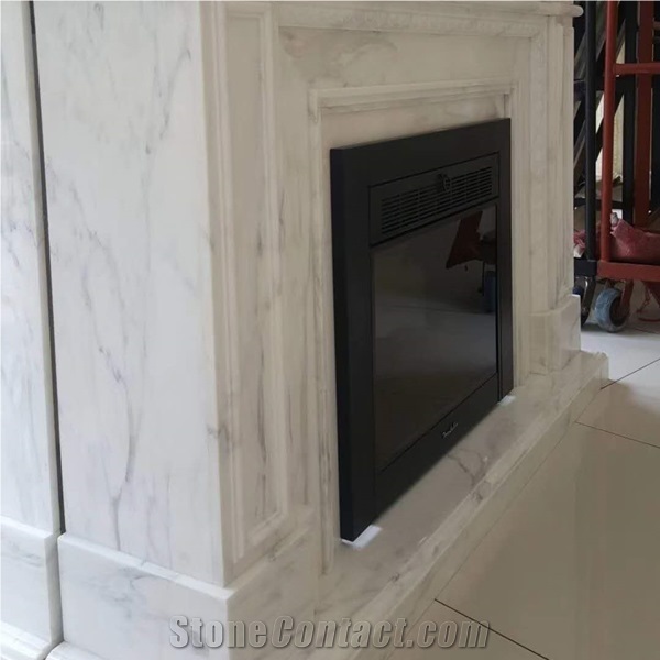 Carrara White Marble Fireplaces Carved Sale Price