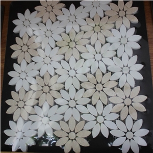 China Flower Shape Marble Mosaic Tiles for Sale