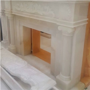 China Manufacturer Onyx Carved Fireplace Mantel