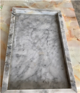 Natural White Marble Serving Tray Craft for Sale
