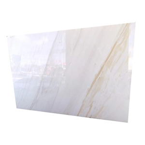 Polished White Marble With Gold Vein For Flooring