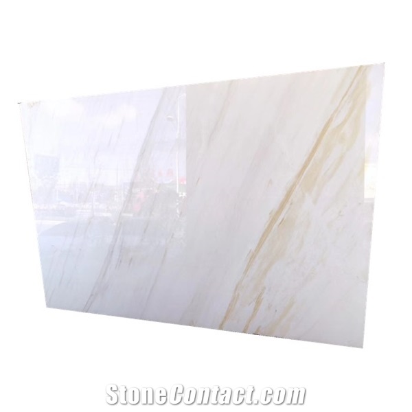 Polished White Marble with Gold Vein for Flooring