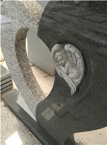 China Granite Engraved Headstone Weeping Angel