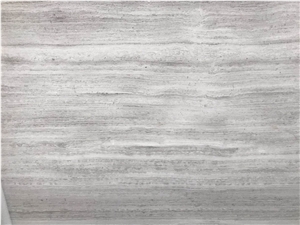 China Polished White Wooden Vein Marble Slab