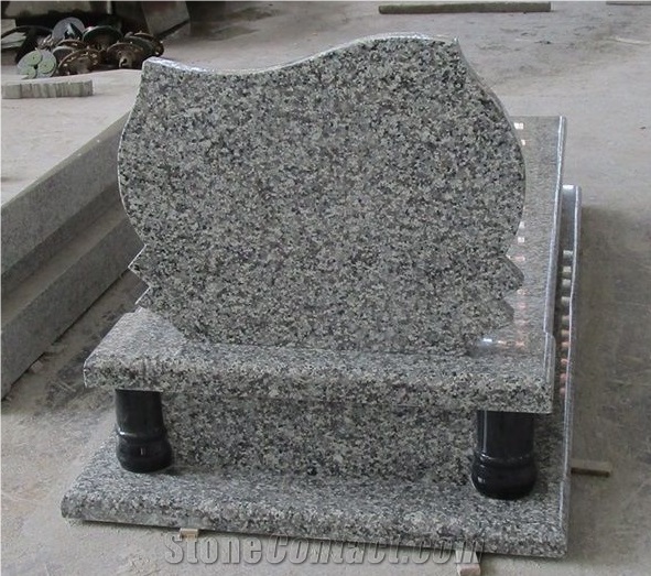 China Swan Blue Granite Single Monument Tombstone
