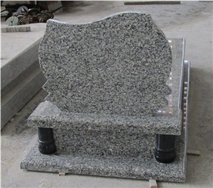 China Swan Blue Granite Single Monument Tombstone