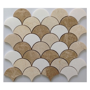 Fish Scale Tile Marble Mosaic Floor Wall Tile