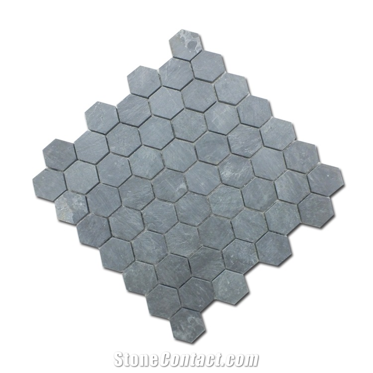 Hexagon Balalt Mosaic Black Wall Tile