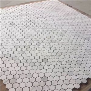 Hexagon Basalt Mosaic Honed Finished Floor Tile