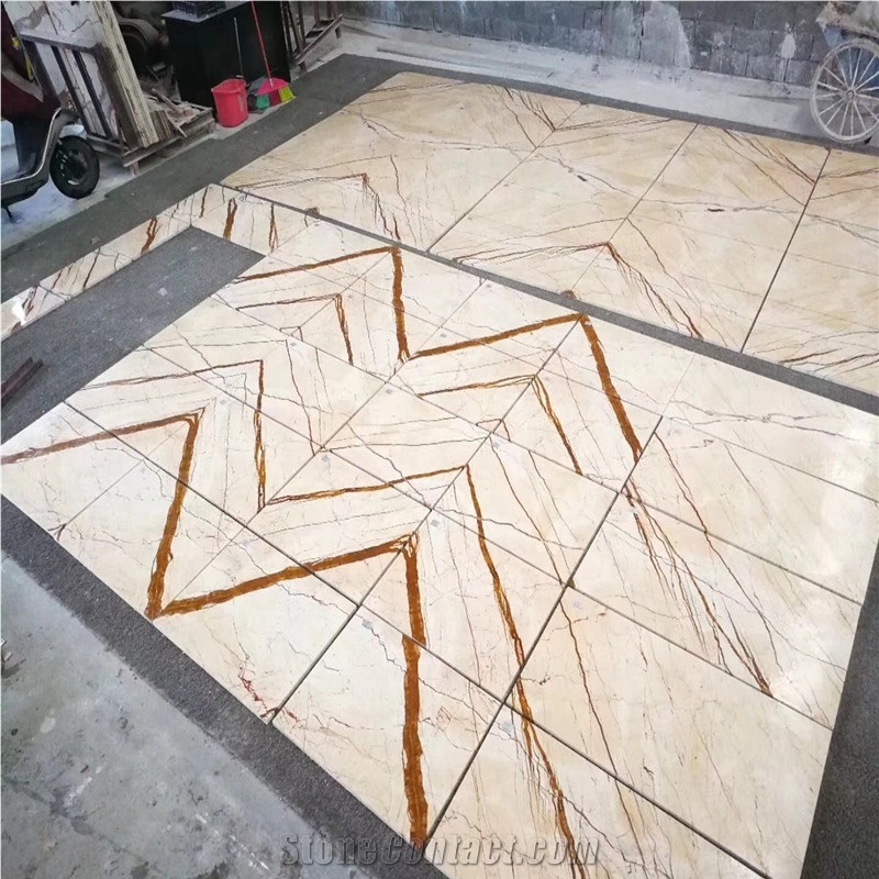 Sofita Gold Beige Marble Polished Slabs Floor
