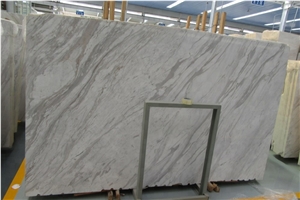 Volakas White Marble Slabs with Grey Veins