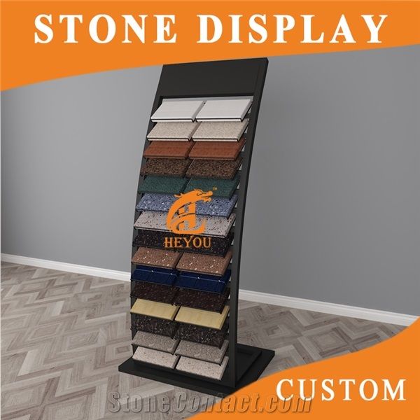 Quartz Stone Tiles Waterfall Display Metal Stand