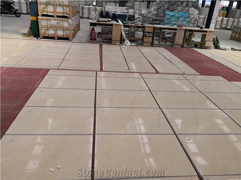 Pacific Cream Marble Slab Machine Cut to Size Floor Tiles Hotel,Villa Project Wall Cladding