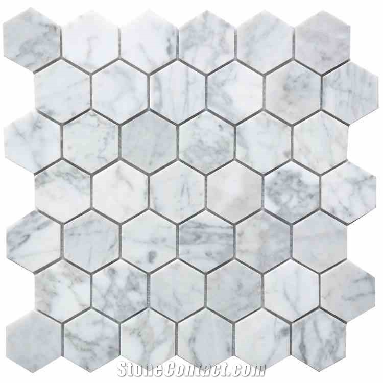 Carrara White Marble Circle Bubble Mosaic Tile from China ...