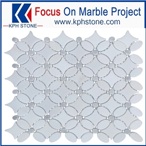 Carrara White Marble Mumflower Mosaic Tile