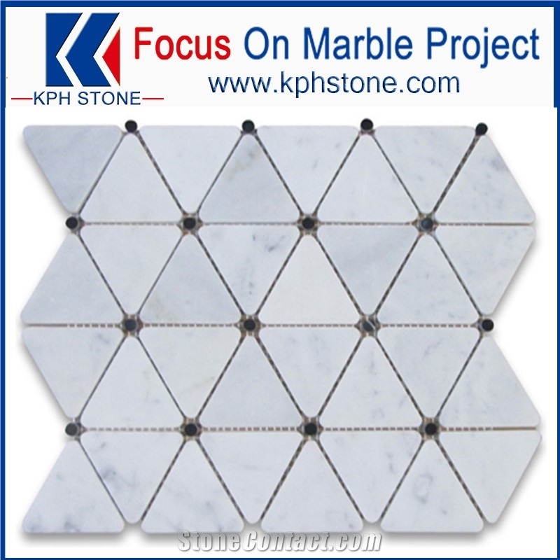 Carrara White Marble Triangle Mosaic Tile