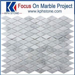 Carrara White Rhomboid Marble Mosaic