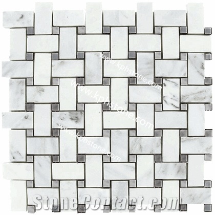 Strip Hexagon Honed Marble Kitchen Mosaic Pattern