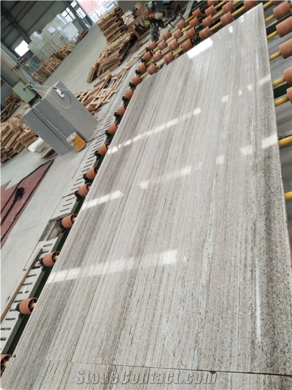 Chinese Crystal Wood Grain White Marble Grey