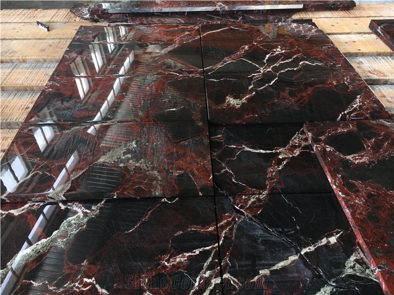 Red-Bordeaux Marble Slabs