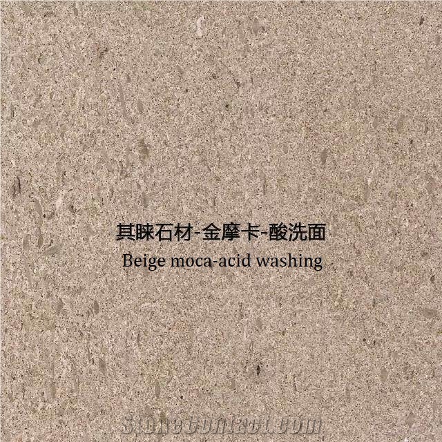 Beige Moca /Gold Moca Marble Slab Acid Washing