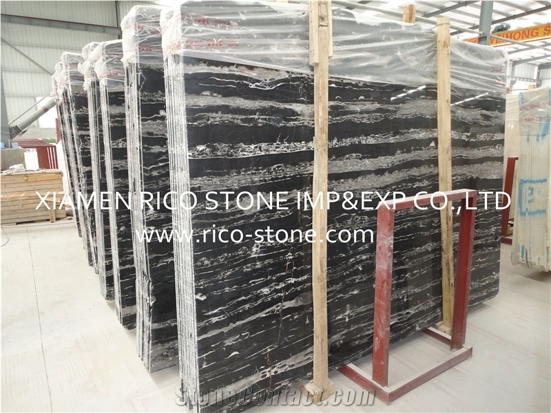 Cheap and Popular China Silver Dragon Black Marble