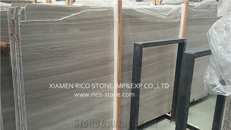 Wooden White Veins Marble Slabs Wall Cladding