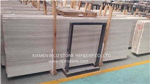Wooden White Veins Marble Slabs Wall Cladding