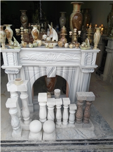 Galala Light Marble Fireplace