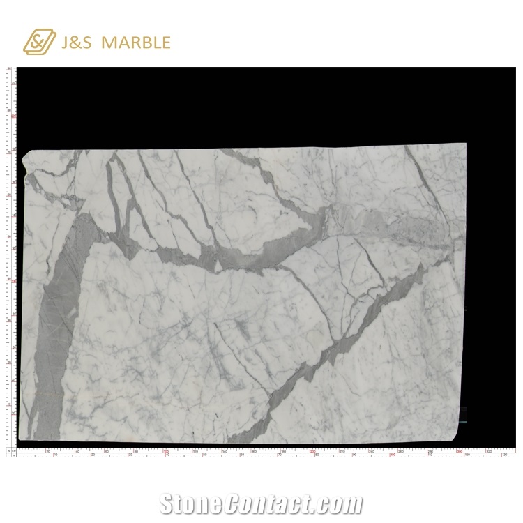 Absolute Statuario White Marble Slab with Polished