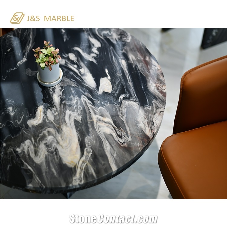 Black Marble Table Make with Mystic River Marble