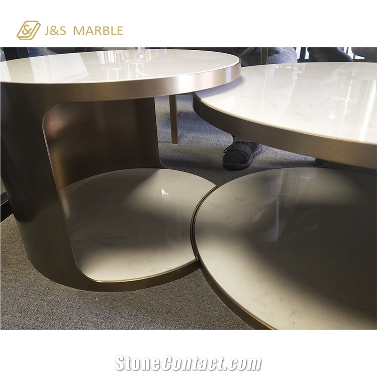 Interior Design Tables Make with Marble and Matel
