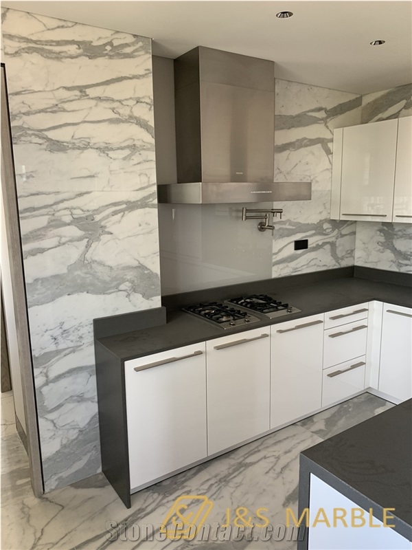 Italian Calacatta Carrara White Kitchen Countertop
