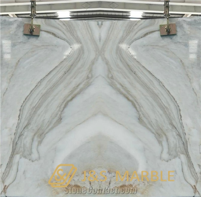 Italian Carrara Pearl White Marble Glossy Slab