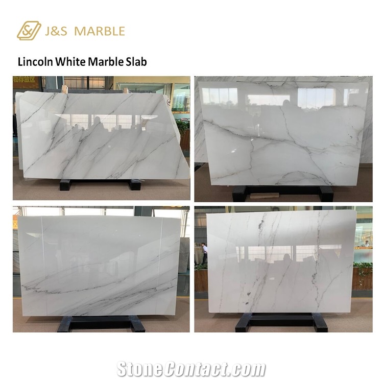Lincoln White Marble Kitchen Slab