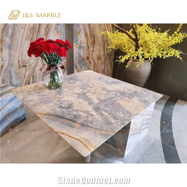 One Set Of Marble Table and Chairs