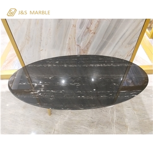 Oval Table Top Make with Marble and Material